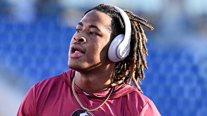 Sep 28, 2024; Dallas, Texas, USA; Florida State Seminoles defensive back K.J. Kirkland (24) before the game between the Southern Methodist Mustangs and the Florida State Seminoles at Gerald J. Ford Stadium. Mandatory Credit: Jerome Miron-Imagn Images Sep 28, 2024; Dallas, Texas, USA; Florida State Seminoles defensive back K.J. Kirkland (24) before the game between the Southern Methodist Mustangs and the Florida State Seminoles at Gerald J. Ford Stadium. Mandatory Credit: Jerome Miron-Imagn Images