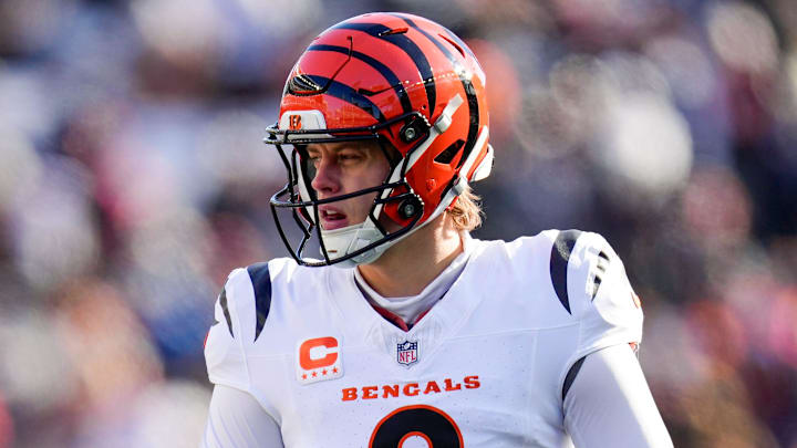 Cincinnati Bengals quarterback Joe Burrow (9) paces between plays in the first quarter of the NFL Week 15 game between the Cincinnati Bengals and the Baltimore Ravens at Paycor Stadium in Cincinnati on Sunday, Dec. 14, 2025.
