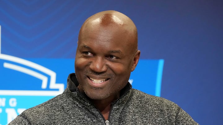 Tampa Bay Buccaneers coach Todd Bowles speaks during the NFL Scouting Combine. Tampa Bay Buccaneers coach Todd Bowles speaks during the NFL Scouting Combine.