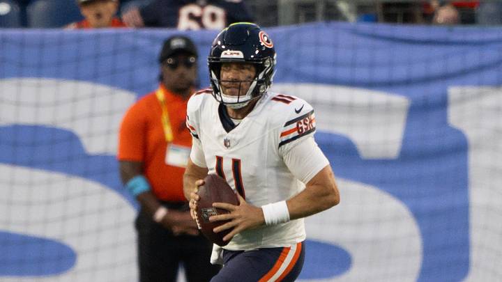 Aug 29, 2026; Nashville, Tennessee, USA; Chicago Bears quarterback Case Keenum (11) rolls out against the Tennessee Titans during the second half at Nissan Stadium. Mandatory Credit: Steve Roberts-Imagn Images Aug 29, 2026; Nashville, Tennessee, USA; Chicago Bears quarterback Case Keenum (11) rolls out against the Tennessee Titans during the second half at Nissan Stadium. Mandatory Credit: Steve Roberts-Imagn Images