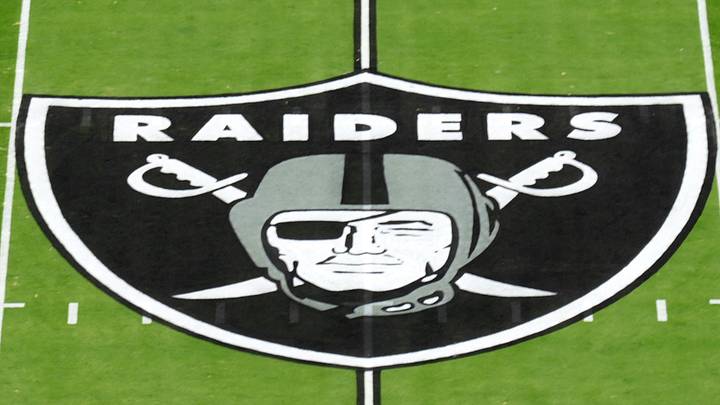 Aug 27, 2026; Paradise, Nevada, USA; The Las Vegas Raiders shield logo at midfield at Allegiant Stadium. Mandatory Credit: Kirby Lee-Imagn Images Aug 27, 2026; Paradise, Nevada, USA; The Las Vegas Raiders shield logo at midfield at Allegiant Stadium. Mandatory Credit: Kirby Lee-Imagn Images