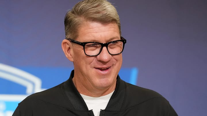 Feb 24, 2026; Indianapolis, IN, USA; Tampa Bay Buccaneers general manager Jason Licht speaks at the NFL Scouting Combine at the Indiana Convention Center. (Mandatory Credit: Kirby Lee-Imagn Images) Feb 24, 2026; Indianapolis, IN, USA; Tampa Bay Buccaneers general manager Jason Licht speaks at the NFL Scouting Combine at the Indiana Convention Center. (Mandatory Credit: Kirby Lee-Imagn Images)