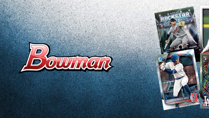 Bowman 2025 card preview featuring D'Angelo Ortiz. Ortiz was drafted by the Boston Red Sox in 2024