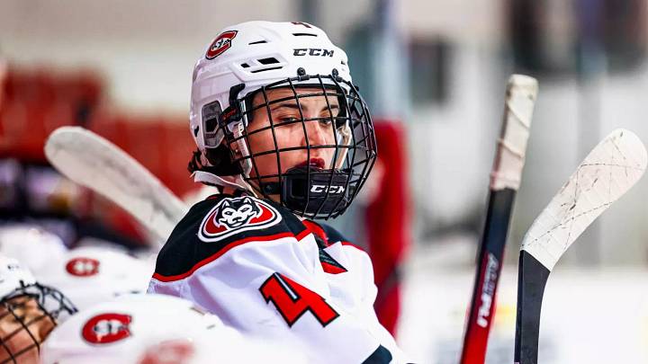Senior forward and team captain Alice Sauriol led St. Cloud State to a season-opening 4-2 win over No. 7 Connecticut for the first big upset Senior forward and team captain Alice Sauriol led St. Cloud State to a season-opening 4-2 win over No. 7 Connecticut for the first big upset