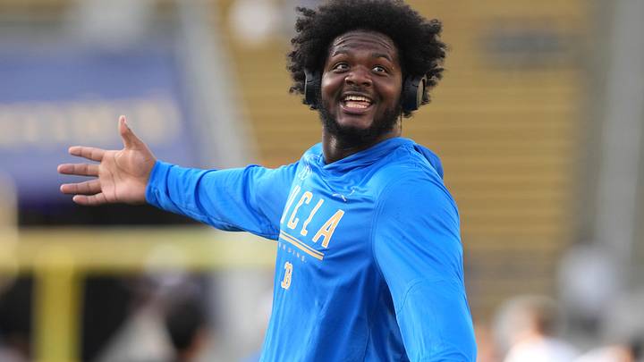 UCLA Bruins defensive lineman Sahir West before the game against the California Golden Bears at California Memorial Stadium. UCLA Bruins defensive lineman Sahir West before the game against the California Golden Bears at California Memorial Stadium.