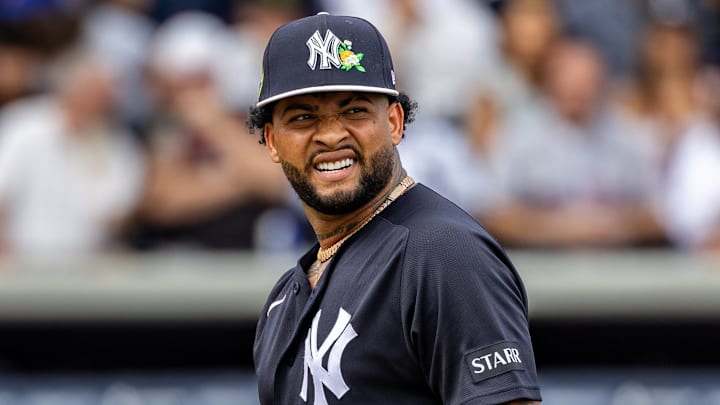 New York Yankees' starting pitcher Luis Gil during spring training game