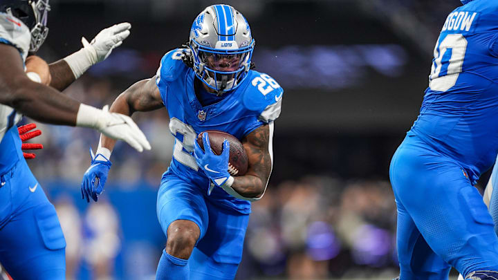 Detroit Lions running back Jahmyr Gibbs (26) Detroit Lions running back Jahmyr Gibbs (26)