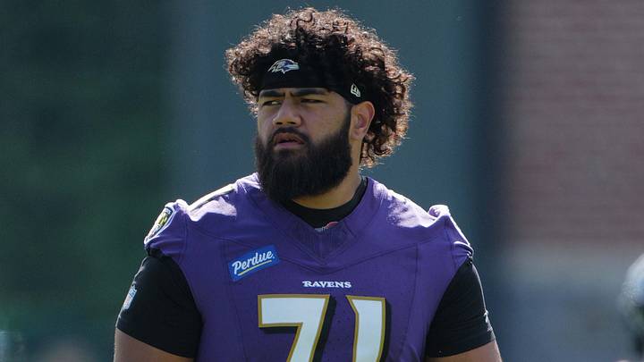 Baltimore Ravens guard Vega Ioane. Mandatory Credit: Mitch Stringer-Imagn Images