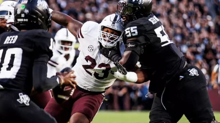 Mississippi State Defensive Lineman Trevion Williams (#23) during the game between the Texas A&M Aggies and the Mississippi State Bulldogs at Kyle Field in College Station, TX. 