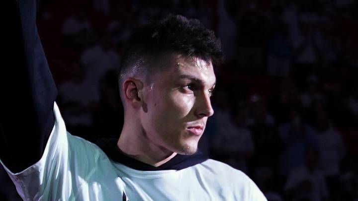 Miami Heat guard Tyler Herro (14) acknowledges the fans after receiving the NBA sixth man award prior to game two of the second round for the 2022 NBA playoffs against the Philadelphia 76ers at FTX Arena on May 4, 2022. Miami Heat guard Tyler Herro (14) acknowledges the fans after receiving the NBA sixth man award prior to game two of the second round for the 2022 NBA playoffs against the Philadelphia 76ers at FTX Arena on May 4, 2022.