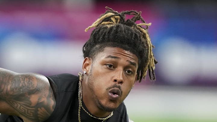 Texas A&M defensive lineman Cashius Howell during the NFL Scouting Combine