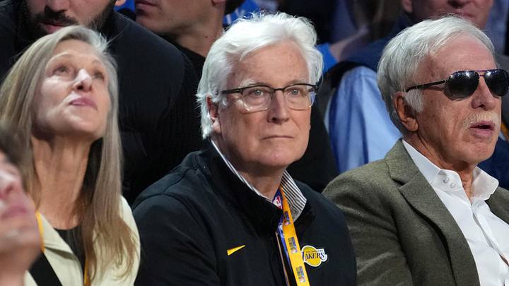 Feb 14, 2026; Los Angeles, CA, USA; Los Angeles Dodgers chairman and controlling owner Mark Walter (left), Los Angeles Rams owner Stan Kroenke (center), and Rams coach Sean McVay look on during the 2026 NBA All Star Saturday Night at Intuit Dome. Mandatory Credit: Kirby Lee-Imagn Images Feb 14, 2026; Los Angeles, CA, USA; Los Angeles Dodgers chairman and controlling owner Mark Walter (left), Los Angeles Rams owner Stan Kroenke (center), and Rams coach Sean McVay look on during the 2026 NBA All Star Saturday Night at Intuit Dome. Mandatory Credit: Kirby Lee-Imagn Images