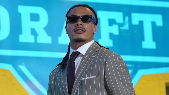 Apr 23, 2026; Pittsburgh, PA, USA; Southern California Trojans receiver Makai Lemon during the 2026 NFL Draft at Acrisure Stadium. Mandatory Credit: Kirby Lee-Imagn Images