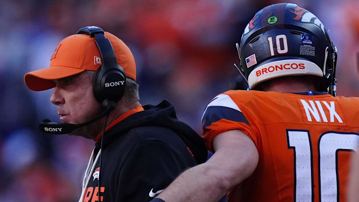Denver Broncos head coach Sean Payton and Bo Nix