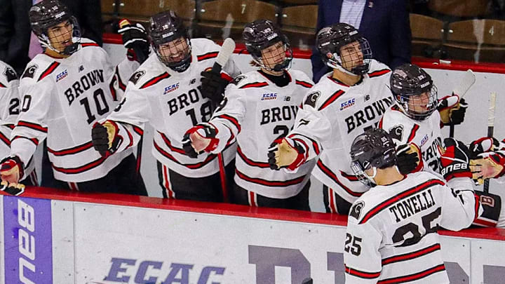 Brown men's hockey beat the Czech Republic Selects, 2-0, in an exhibition on (Oct. 14 at Meehan Auditorium. Brown men's hockey beat the Czech Republic Selects, 2-0, in an exhibition on (Oct. 14 at Meehan Auditorium.