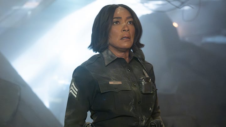 9-1-1 - “Seismic Shifts” - The 118, still reeling from their recent loss, is dispatched to a mass casualty event after a high-rise apartment building collapses. Then, Athena and Chimney have to work together to save a familiar face.THURSDAY, MAY 15 (8:00-9:00 p.m. EDT) on ABC. (Disney/Christopher Willard) 
ANGELA BASSETT