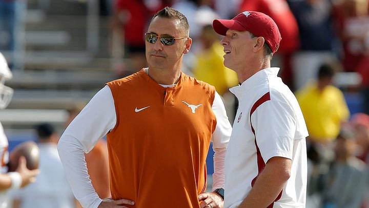 Oklahoma Sooners head coach Brent Venables and Texas Longhorns head coach Steve Sarkisian Oklahoma Sooners head coach Brent Venables and Texas Longhorns head coach Steve Sarkisian