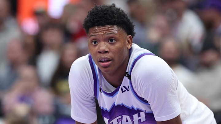 Utah Jazz forward Ace Bailey debuted his signature Nike logo.