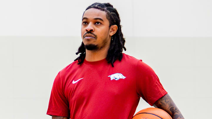 New Arkansas Razorbacks assistant Tyler Ulis on the floor in the practice center in Fayetteville, Ark. New Arkansas Razorbacks assistant Tyler Ulis on the floor in the practice center in Fayetteville, Ark.