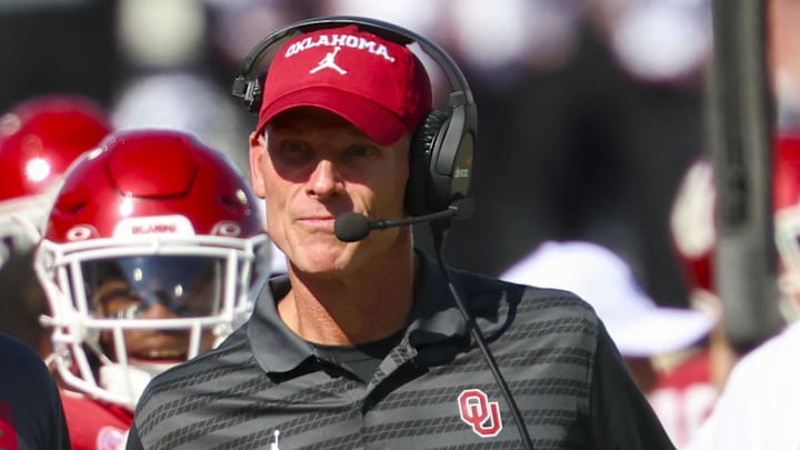 Oklahoma Sooners head coach Brent Venables looks on during the second half against the South Carolina Gamecocks at Gaylord Family-Oklahoma Memorial Stadium.