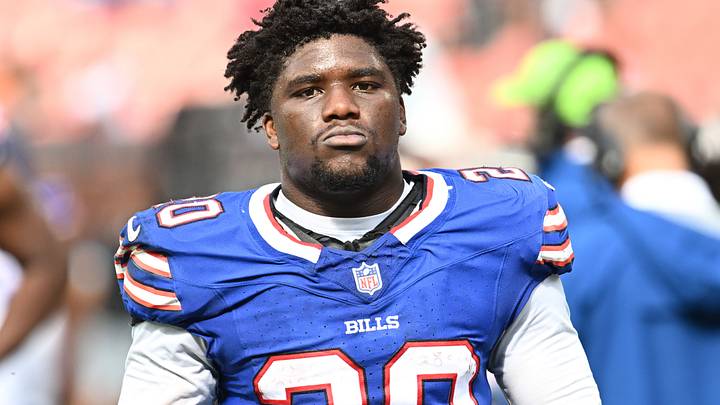 Buffalo Bills running back Frank Gore Jr. during the second half at Huntington Bank Field. Buffalo Bills running back Frank Gore Jr. during the second half at Huntington Bank Field.
