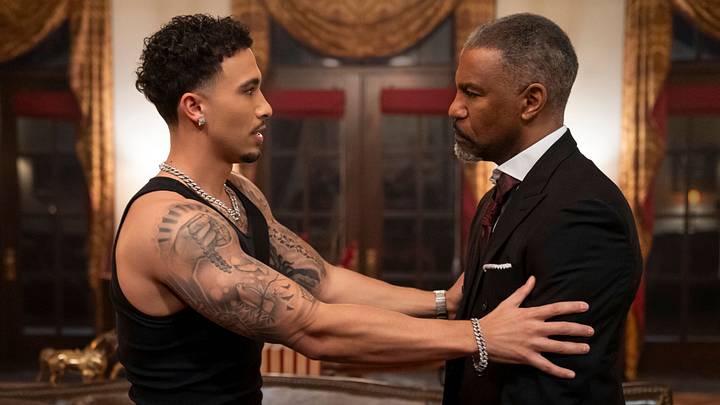 Beauty in Black. (L to R) Xavier Smalls as Angel, Ricco Ross as Horace in episode 301 of Beauty in Black