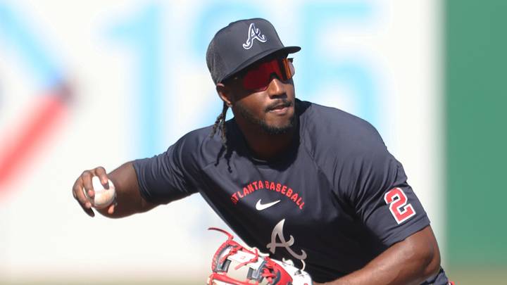 Jul 8, 2026; Pittsburgh, Pennsylvania, USA;  Atlanta Braves shortstop Jorge Mateo (2) warms up before the game against the Pittsburgh Pirates at PNC Park. Mandatory Credit: Charles LeClaire-Imagn Images