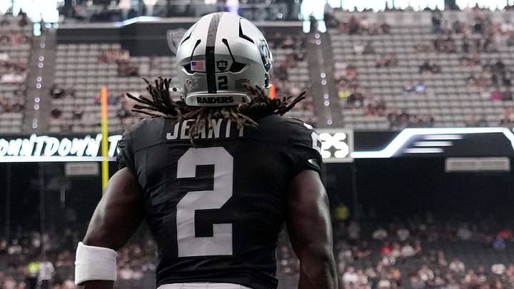 Aug 13, 2026; Paradise, Nevada, USA; Las Vegas Raiders running back Ashton Jeanty (2) enters the field before the game against the Arizona Cardinals at Allegiant Stadium. Mandatory Credit: Kirby Lee-Imagn Images Aug 13, 2026; Paradise, Nevada, USA; Las Vegas Raiders running back Ashton Jeanty (2) enters the field before the game against the Arizona Cardinals at Allegiant Stadium. Mandatory Credit: Kirby Lee-Imagn Images