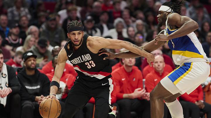 Mar 8, 2026; Portland, Oregon, USA; Portland Trail Blazers forward Toumani Camara (33) drives to the basket during the second half against Indiana Pacers forward Jarace Walker (5) at Moda Center. Mandatory Credit: Troy Wayrynen-Imagn Images Mar 8, 2026; Portland, Oregon, USA; Portland Trail Blazers forward Toumani Camara (33) drives to the basket during the second half against Indiana Pacers forward Jarace Walker (5) at Moda Center. Mandatory Credit: Troy Wayrynen-Imagn Images