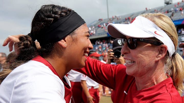Oklahoma and Team USA coach Patty Gasso with former Sooner and Team USA member Tiare Jennings Oklahoma and Team USA coach Patty Gasso with former Sooner and Team USA member Tiare Jennings