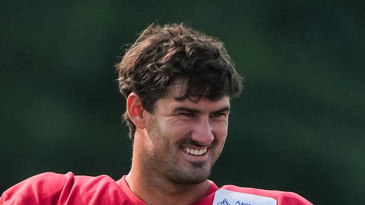 Indianapolis Colts quarterback Daniel Jones during Colts Camp practice