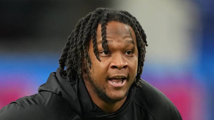 New Seattle Seahawks defensive lineman Jared Ivey participates in drills