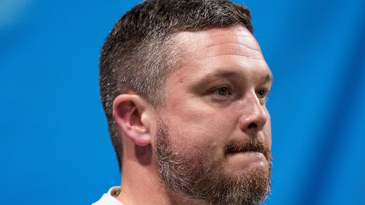 Oregon head coach Dan Lanning takes the field as the Oregon Ducks face the Indiana Hoosiers in the Peach Bowl on Jan. 9, 2026, at Mercedes-Benz Stadium in Atlanta, Georgia.