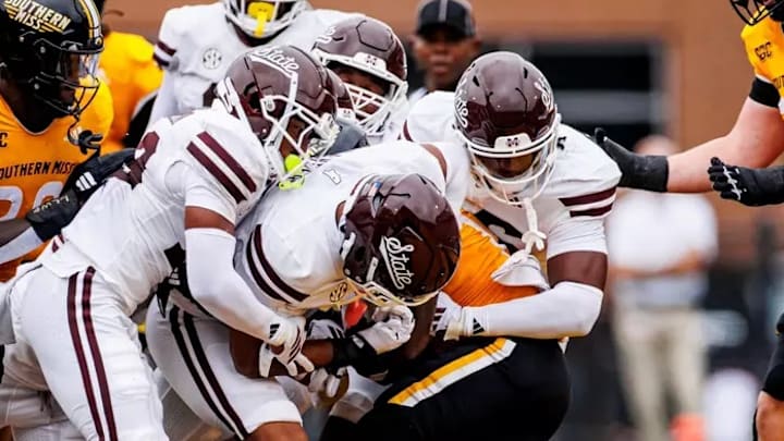 The Mississippi State Bulldogs during the game between the Southern Mississippi Golden Eagles and the Mississippi State Bulldogs at M.M. Roberts Stadium in Hattiesburg, MS. The Mississippi State Bulldogs during the game between the Southern Mississippi Golden Eagles and the Mississippi State Bulldogs at M.M. Roberts Stadium in Hattiesburg, MS.