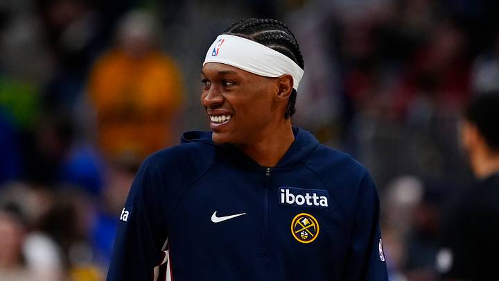 Mar 22, 2026; Denver, Colorado, USA; Denver Nuggets guard Peyton Watson (8) smiles before the game against the Portland Trail Blazers at Ball Arena. Mandatory Credit: Ron Chenoy-Imagn Images Mar 22, 2026; Denver, Colorado, USA; Denver Nuggets guard Peyton Watson (8) smiles before the game against the Portland Trail Blazers at Ball Arena. Mandatory Credit: Ron Chenoy-Imagn Images