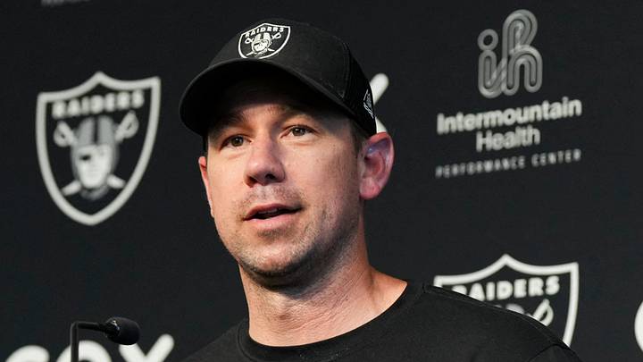 May 20, 2026; Henderson, NV, USA; Las Vegas Raiders head coach Klint Kubiak speaks during a news conference during organized team activities at Intermountain Health Performance Center. Mandatory Credit: Candice Ward-Imagn Images May 20, 2026; Henderson, NV, USA; Las Vegas Raiders head coach Klint Kubiak speaks during a news conference during organized team activities at Intermountain Health Performance Center. Mandatory Credit: Candice Ward-Imagn Images