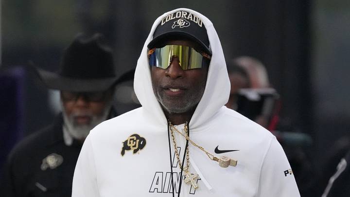 Sep 19, 2026; Evanston, Illinois, USA; Colorado Buffaloes head coach Deion Sanders takes the field with his team for warmups before the game against the Northwestern Wildcats at Northwestern Medicine Field at Martin Stadium. Mandatory Credit: David Banks-Imagn Images Sep 19, 2026; Evanston, Illinois, USA; Colorado Buffaloes head coach Deion Sanders takes the field with his team for warmups before the game against the Northwestern Wildcats at Northwestern Medicine Field at Martin Stadium. Mandatory Credit: David Banks-Imagn Images