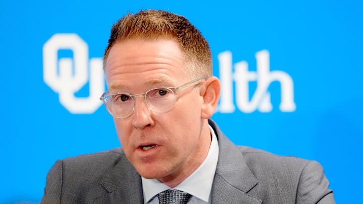 Thunder general manager Sam Presti speaks during an introductory press conference for the 2024 Thunder draft picks at Oklahoma Contemporary Arts Center in Oklahoma City, Saturday, June, 29, 2024.