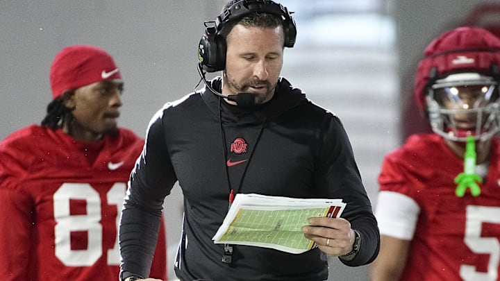 Ohio State Buckeyes offensive coordinator Brian Hartline has a unique way of play-calling in Columbus