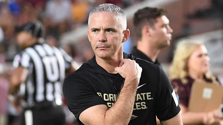 Oct 4, 2025; Tallahassee, Florida, USA; Florida State Seminoles head coach Mike Norvell before a game against the Miami Hurricanes at Doak S. Campbell Stadium. Mandatory Credit: Robert Myers-Imagn Images Oct 4, 2025; Tallahassee, Florida, USA; Florida State Seminoles head coach Mike Norvell before a game against the Miami Hurricanes at Doak S. Campbell Stadium. Mandatory Credit: Robert Myers-Imagn Images