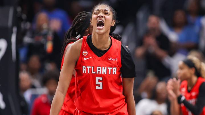 Oct 29, 2026; Atlanta, Georgia, USA; Atlanta Dream forward Angel Reese (5) reacts after a play against the Golden State Valkyries in the second quarter during game six of the 2026 WNBA Finals at State Farm Arena. Mandatory Credit: Brett Davis-Imagn Images Oct 29, 2026; Atlanta, Georgia, USA; Atlanta Dream forward Angel Reese (5) reacts after a play against the Golden State Valkyries in the second quarter during game six of the 2026 WNBA Finals at State Farm Arena. Mandatory Credit: Brett Davis-Imagn Images