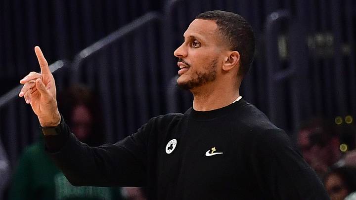 Oct 10, 2026; Boston, Massachusetts, USA;  Boston Celtics head coach Joe Mazzulla during the first half against the Philadelphia 76ers at TD Garden. Mandatory Credit: Bob DeChiara-Imagn Images