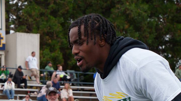 Oregon wide receiver Jeremiah McClellan encourages kids during a youth football camp at Marist Catholic High School on June 20, 2026, in Eugene, Oregon. Oregon wide receiver Jeremiah McClellan encourages kids during a youth football camp at Marist Catholic High School on June 20, 2026, in Eugene, Oregon.
