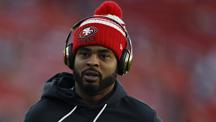 Dec 28, 2025; Santa Clara, California, USA; San Francisco 49ers wide receiver Jauan Jennings (15) warms up before the game against the Chicago Bears at Levi's Stadium. Mandatory Credit: Sergio Estrada-Imagn Images Dec 28, 2025; Santa Clara, California, USA; San Francisco 49ers wide receiver Jauan Jennings (15) warms up before the game against the Chicago Bears at Levi's Stadium. Mandatory Credit: Sergio Estrada-Imagn Images