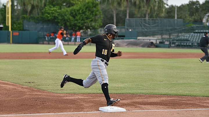 (FCL) Pirates' Shalin Polanco rounds third base. The Florida Complex League (FCL) Orioles played