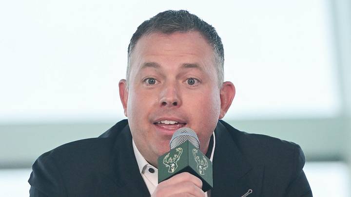 Milwaukee Bucks general manager Jon Horst speaks at a press conference at Milwaukee Art Museum on May 6, 2026. Milwaukee Bucks general manager Jon Horst speaks at a press conference at Milwaukee Art Museum on May 6, 2026.