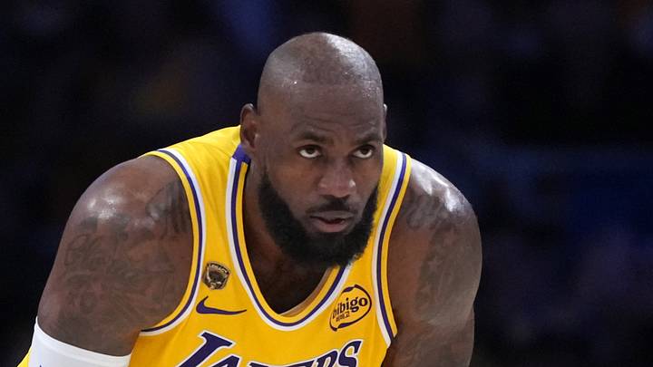 Apr 18, 2026; Los Angeles, California, USA; Los Angeles Lakers forward LeBron James (23) reacts in the first half against the Houston Rockets during game one of the first round of the 2026 NBA Playoffs at Crypto.com Arena. Mandatory Credit: Kirby Lee-Imagn Images Apr 18, 2026; Los Angeles, California, USA; Los Angeles Lakers forward LeBron James (23) reacts in the first half against the Houston Rockets during game one of the first round of the 2026 NBA Playoffs at Crypto.com Arena. Mandatory Credit: Kirby Lee-Imagn Images