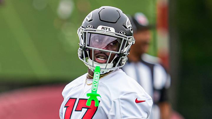 Jun 16, 2026; Atlanta, GA, USA; Atlanta Falcons wide receiver Zachariah Branch (17) in action on the field during Minicamp. Mandatory Credit: Dale Zanine-Imagn Images