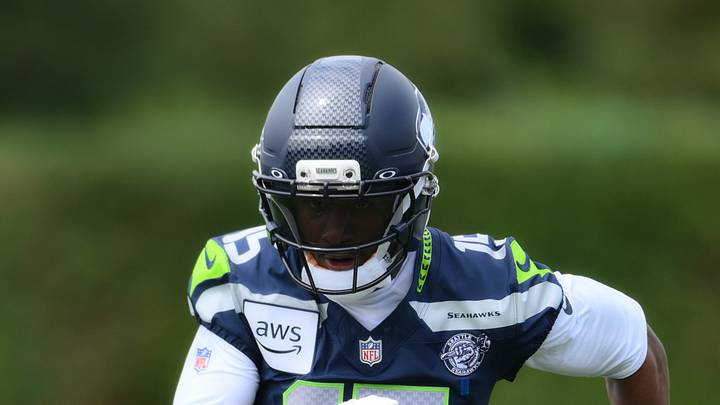 Seattle Seahawks wide receiver Tory Horton runs a route during the first training camp. Seattle Seahawks wide receiver Tory Horton runs a route during the first training camp.