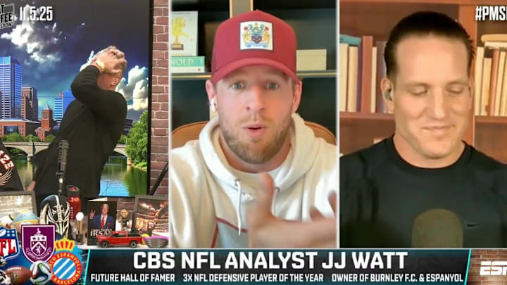 CBS analyst J.J. Watt went off on the current ESPN dispute with YouTube TV that prevented some fans from watching 'Monday Night Football' between the Cardinals and Cowboys.